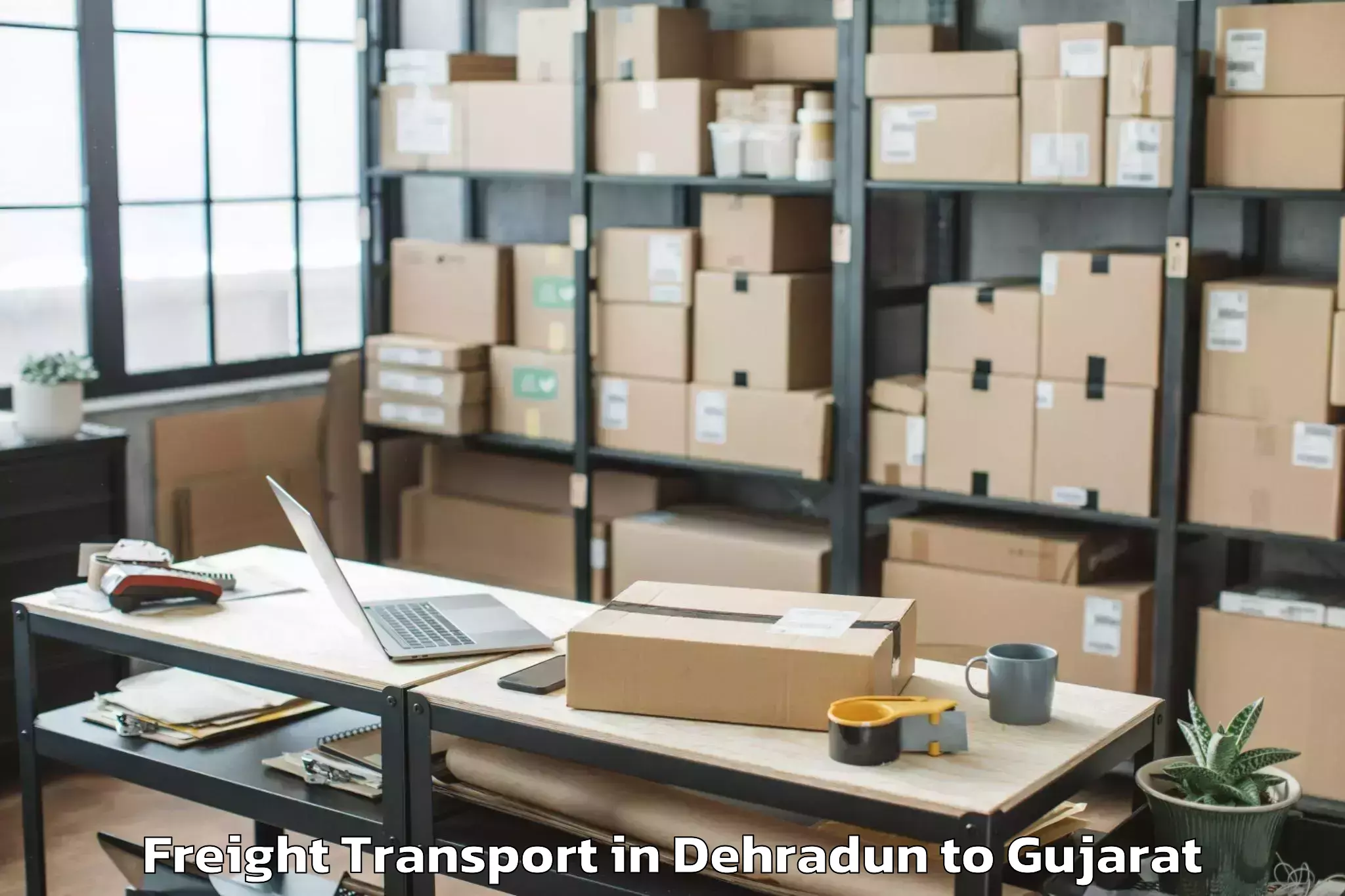 Book Dehradun to Sarkhej Freight Transport